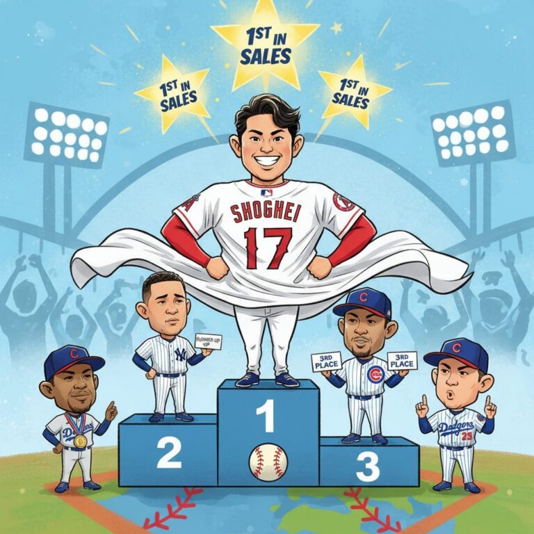 大谷翔平、歴史的な成果で4年連続ユニフォーム売り上げトップを獲得