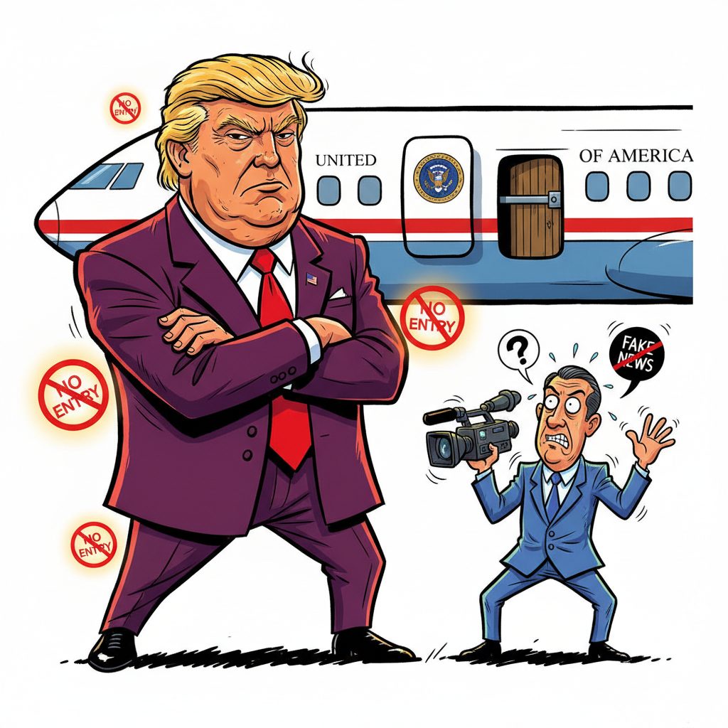 トランプ政権がCNN記者団の専用機搭乗を拒否、代表撮影できず
