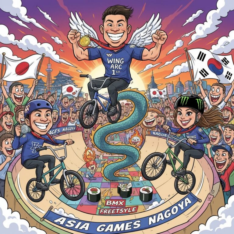 アジア大会で中村輪夢がBMXフリースタイル・パーク金、小沢楓と小沢美晴が共に銀