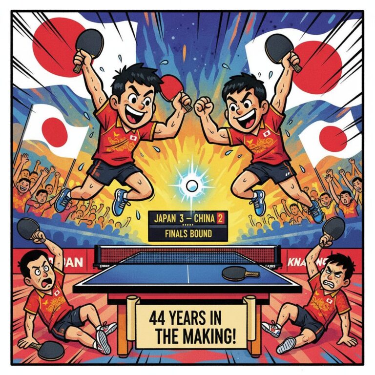張本智和・篠塚ペアが圧巻の逆転勝利で金メダルに王手！44年ぶり決勝進出を果たす