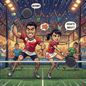 アジア大会で新種目「パデル」に熱戦、日本ペアが圧巻の初勝利