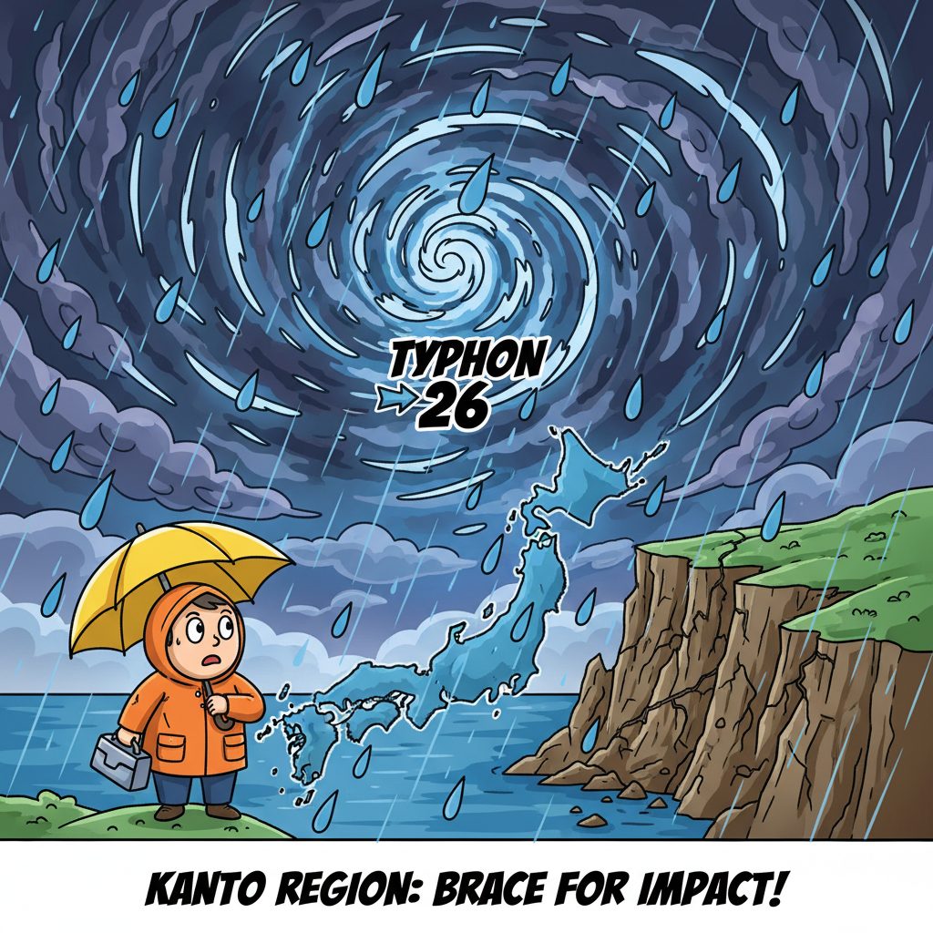 台風26号が関東近辺を通過の恐れ、新たな土砂災害に警戒