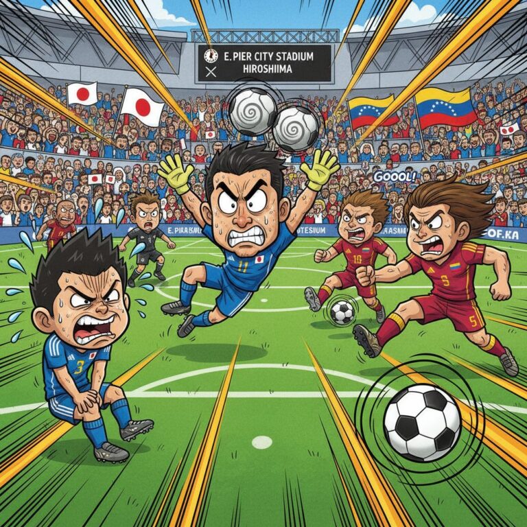 日本代表がベネズエラ戦で前半0－0、熊坂の負傷交代が残念な展開