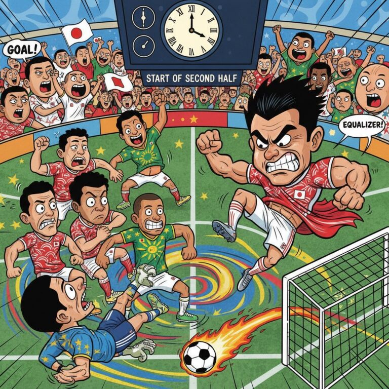 サッカー日本代表がベネズエラと対峙、後半開始早々に先制を許すも途中出場の上田が同点弾