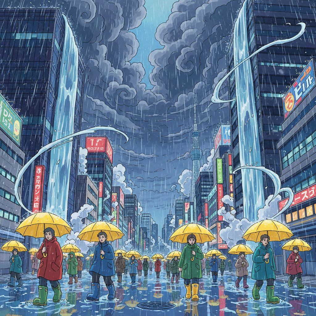 東京都心で歴史的な雨続き：1886年以降の統計上、過去最長の34日連続雨に