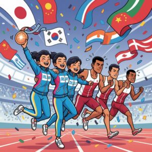 名古屋アジア大会陸上：女子リレーが銅メダル獲得、男子は惜しくも５位
