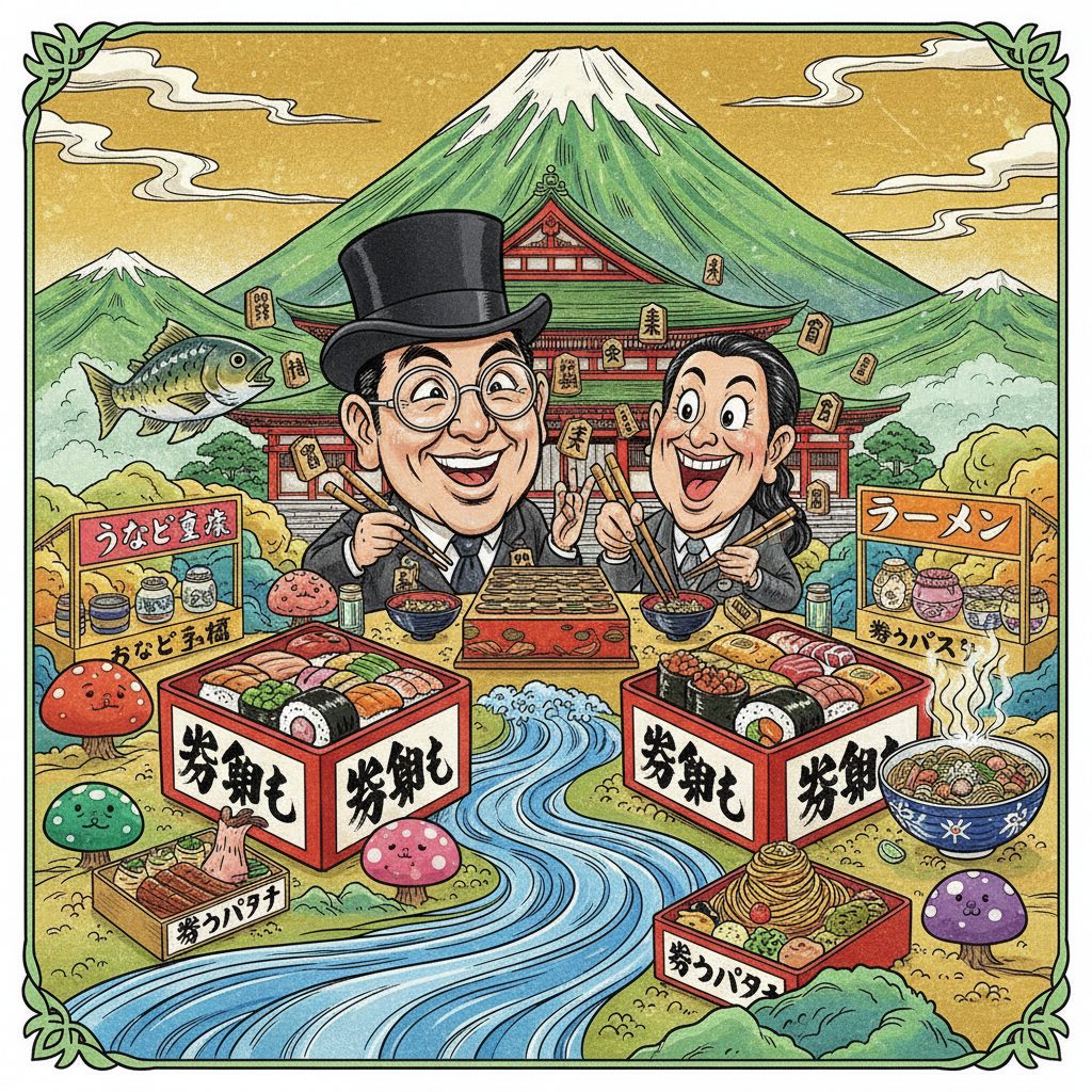 将棋の名手たちが静岡・三島で地元グルメを堪能！竜王戦第２局に向けて準備万端
